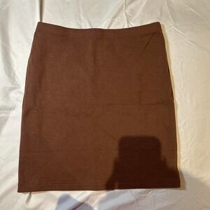 brown mini skirt with stretchy waistband